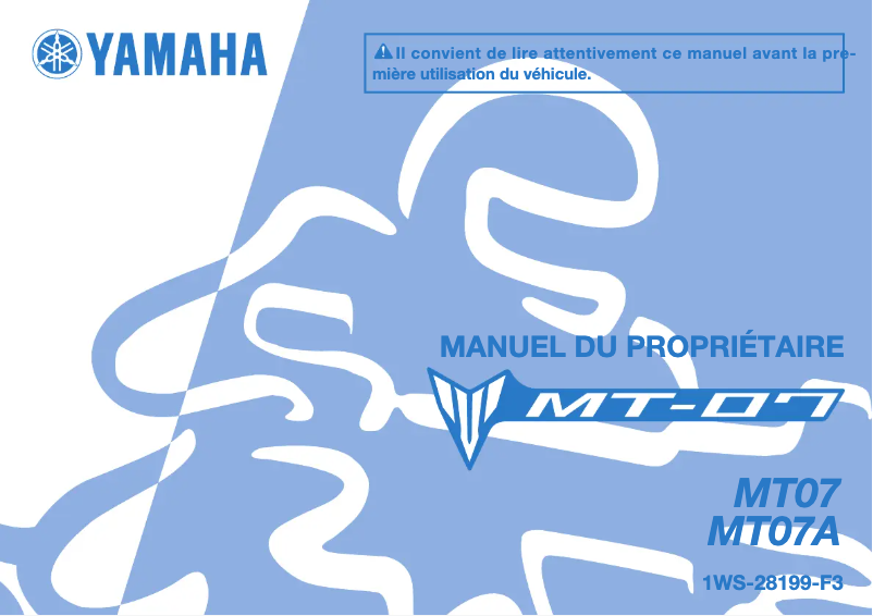 Page 1 de la notice Manuel utilisateur Yamaha MT07 (2016)