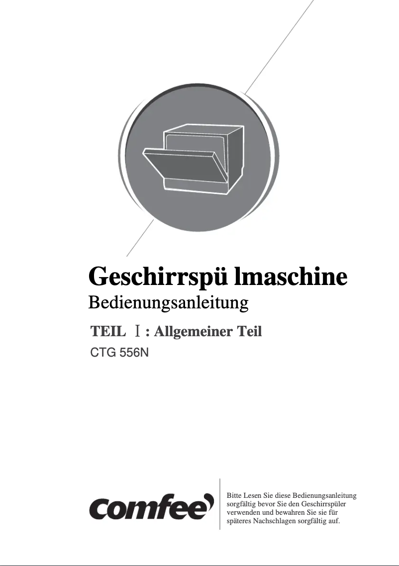 Page n°1 - Manuel utilisateur Comfee CTG 556N