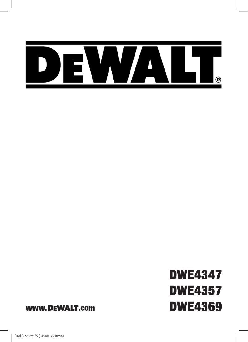 Page n°1 - Manuel utilisateur DeWalt DWE4367
