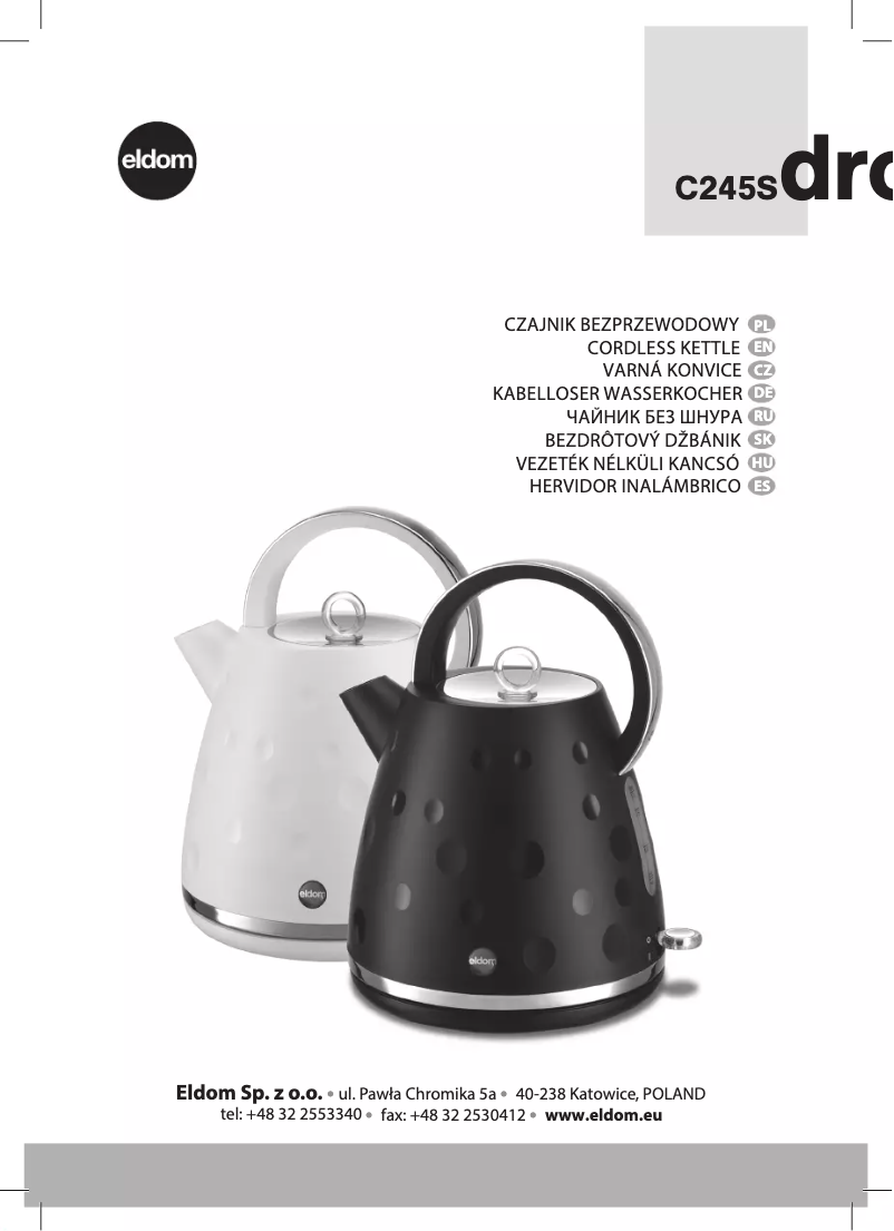 Page 1 de la notice Manuel utilisateur Eldom Droppy C245S