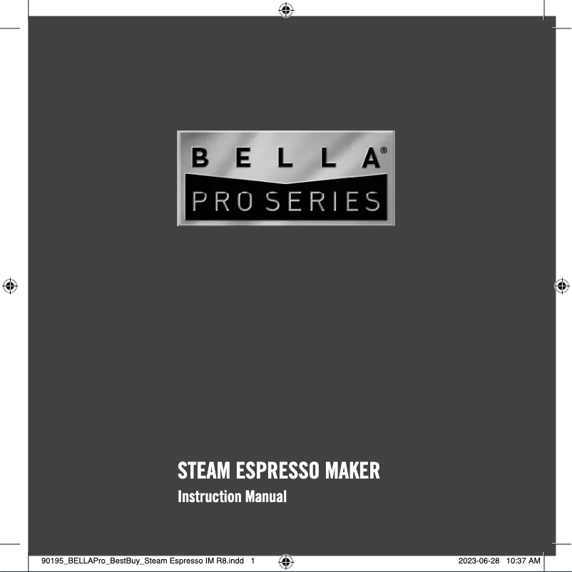 Page 1 de la notice Manuel utilisateur Bella Steam Espresso Maker 90195