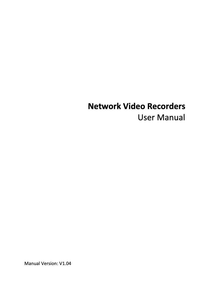 Page n°1 - Manuel utilisateur UniView NVR301-04L-P4