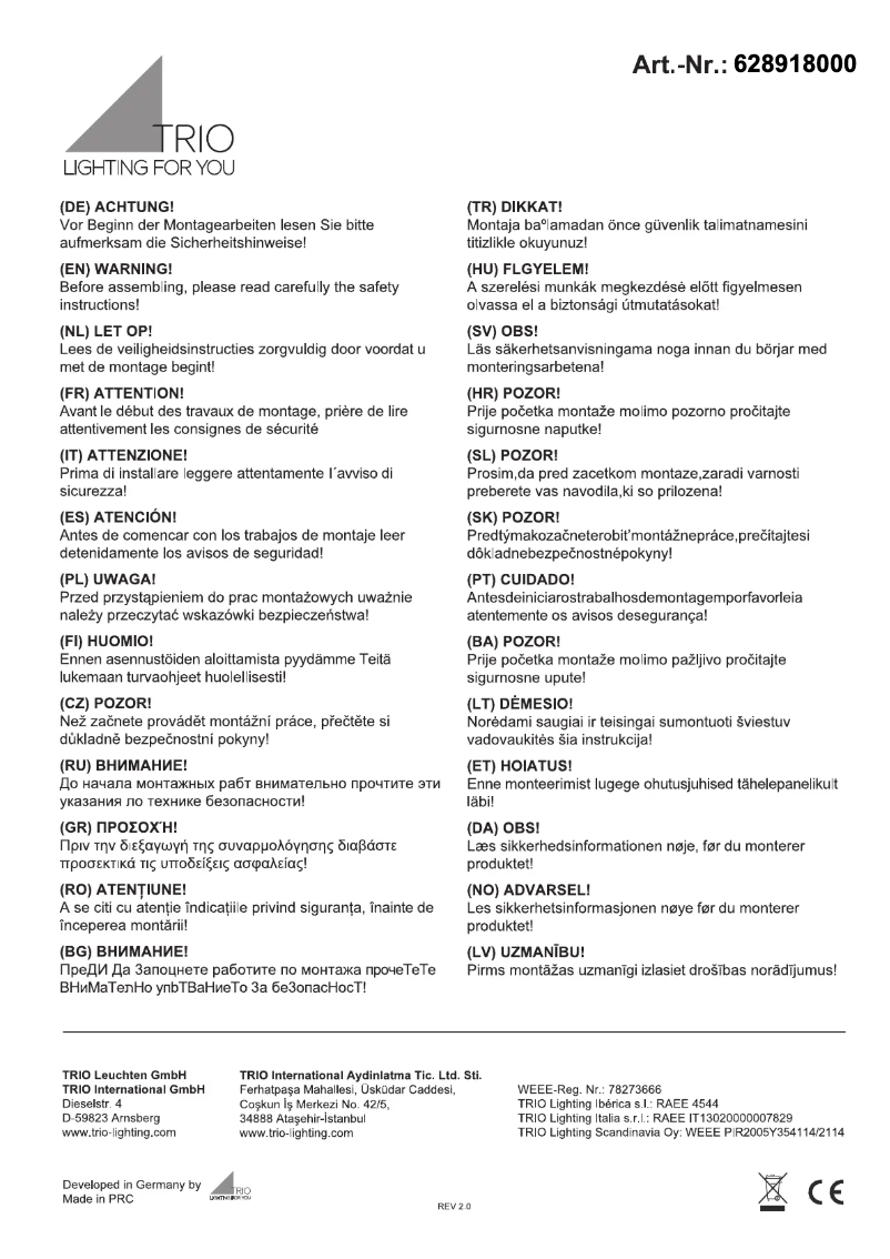 Image de la première page du manuel de l'appareil Takeshi 628918000