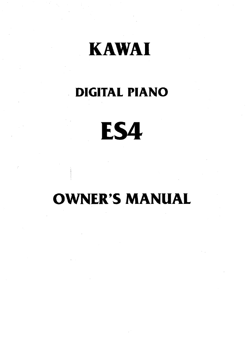 Page 1 de la notice Manuel utilisateur Kawai ES4