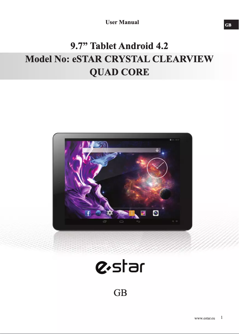 Page 1 de la notice Manuel utilisateur eSTAR CRYSTAL CLEARVIEW