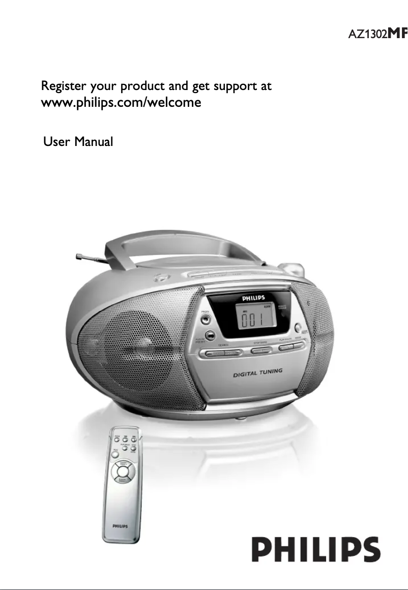 Page 1 de la notice Manuel utilisateur Philips AZ1302