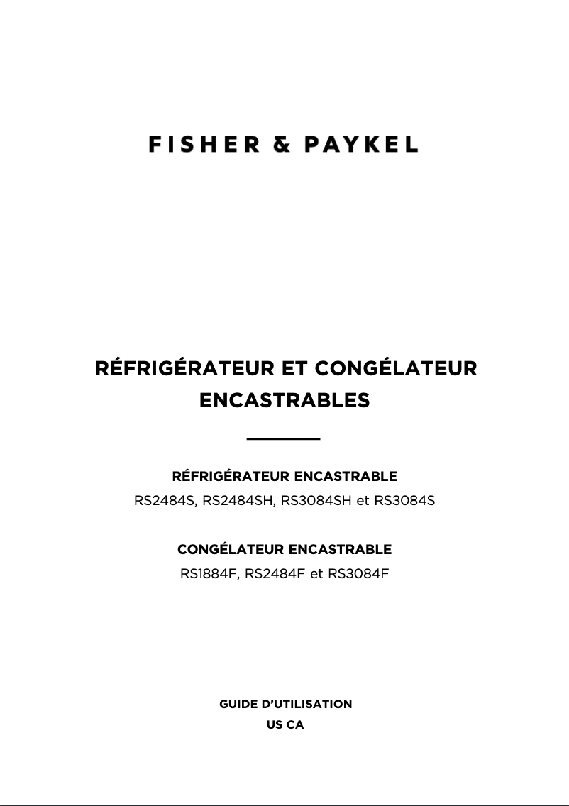 Página 1 del manual Manual de usuario Fisher & Paykel RS3084SRHK1