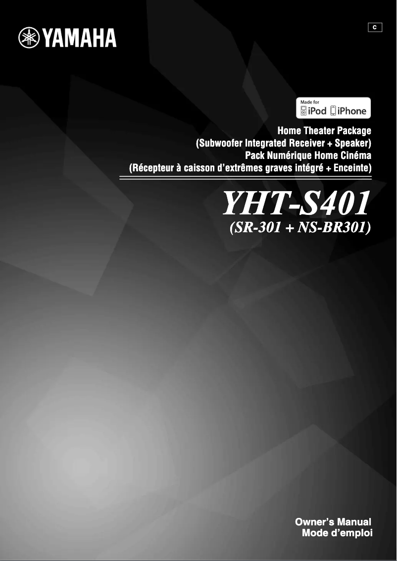 Page 1 de la notice Manuel utilisateur Yamaha YHT-S401