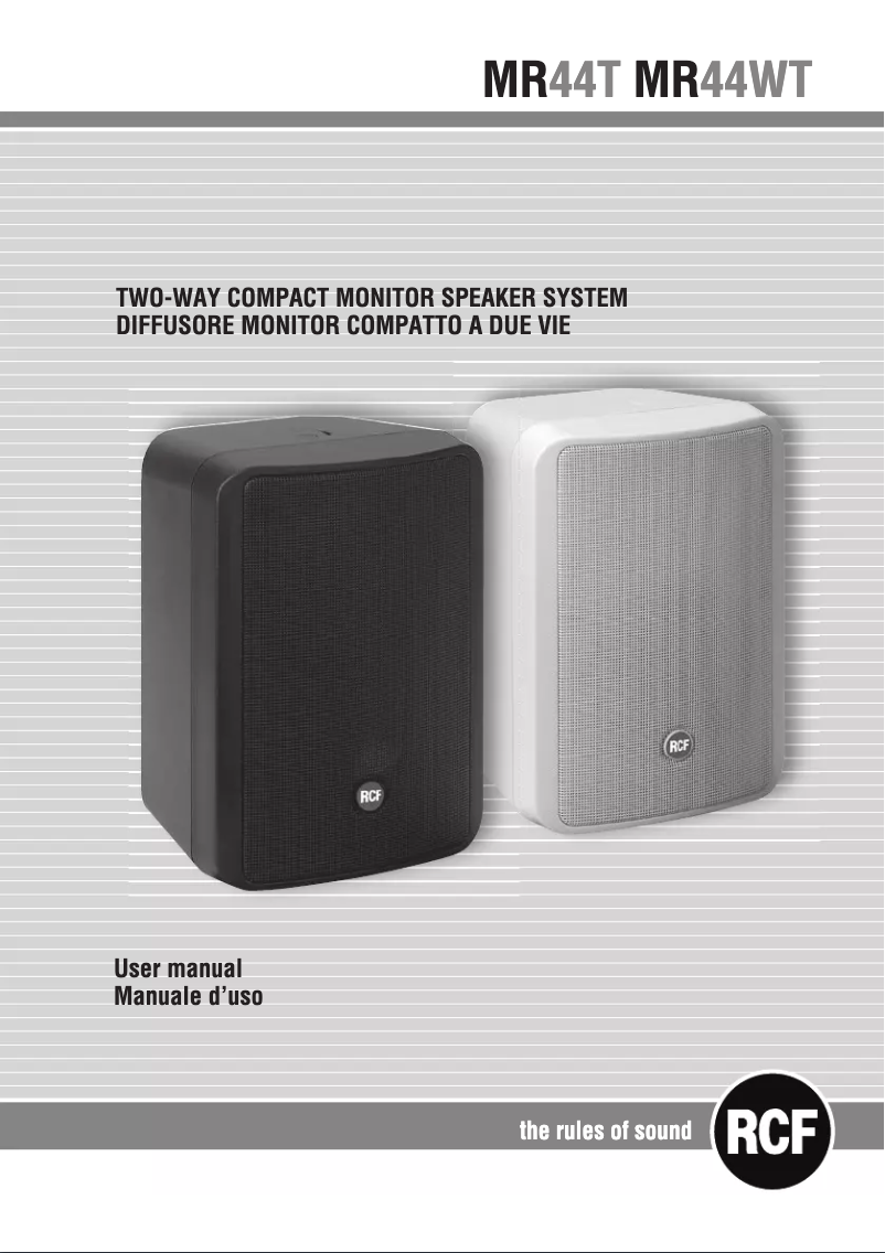 Page 1 de la notice Manuel utilisateur RCF MR 44WT