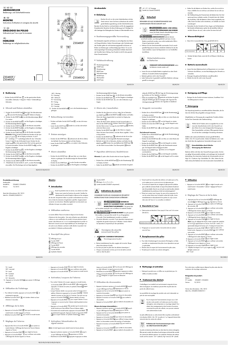 Página 1 del manual Manual de usuario Auriol Z30483G