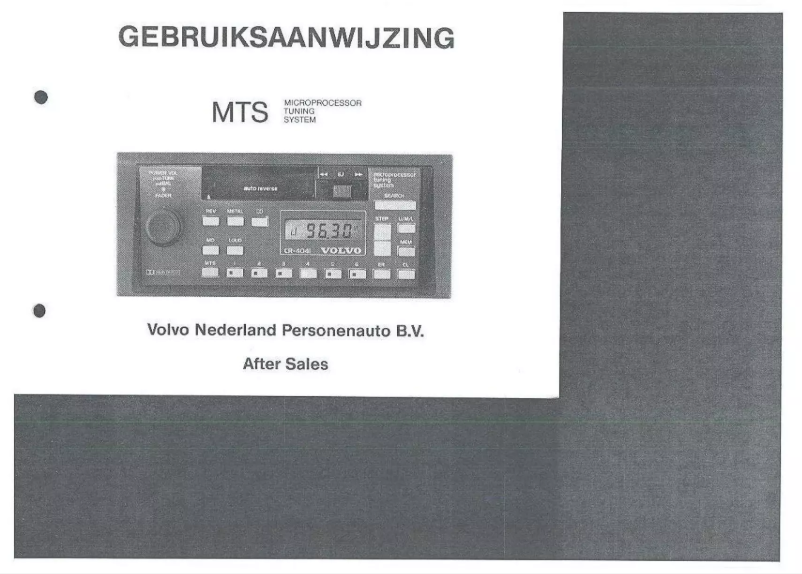 Page 1 de la notice Manuel utilisateur Volvo CR-4041