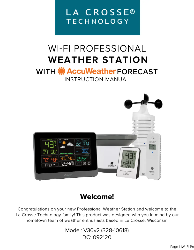 Image de la première page du manuel de l'appareil 328-10618V2