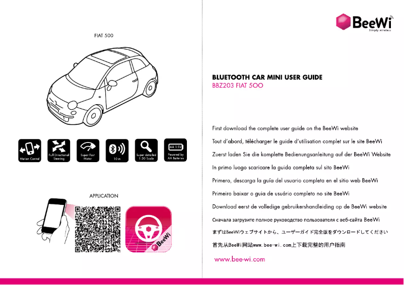 Page 1 de la notice Manuel utilisateur BeeWi Fiat 500