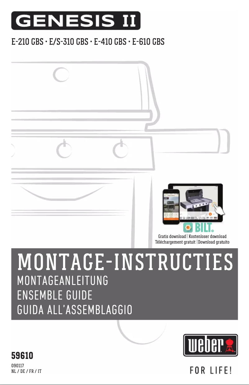 Page 1 de la notice Manuel utilisateur Weber Genesis II S-310 RVS GBS