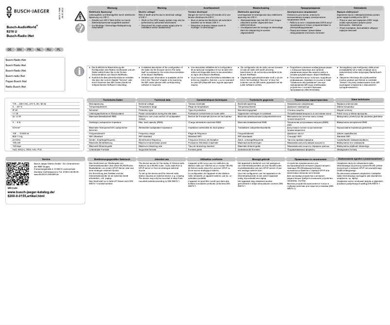 Page 1 de la notice Manuel utilisateur Busch-Jaeger 8240-84