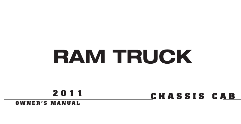 Page 1 de la notice Manuel utilisateur RAM Chassis Cab (2011)
