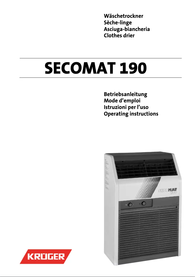 Image de la première page du manuel de l'appareil Secomat 190