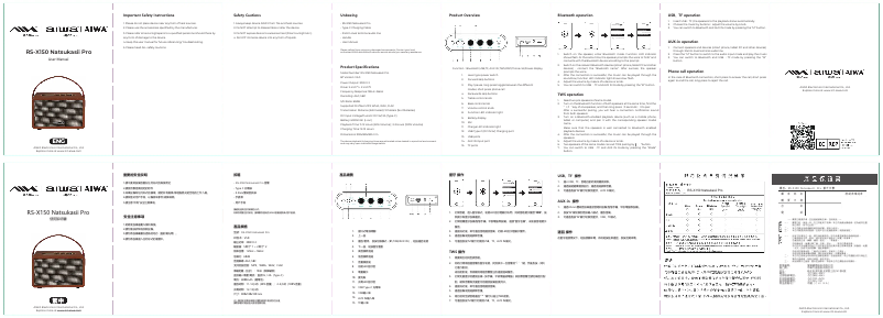 Página 1 del manual Manual de usuario Aiwa RS-X150