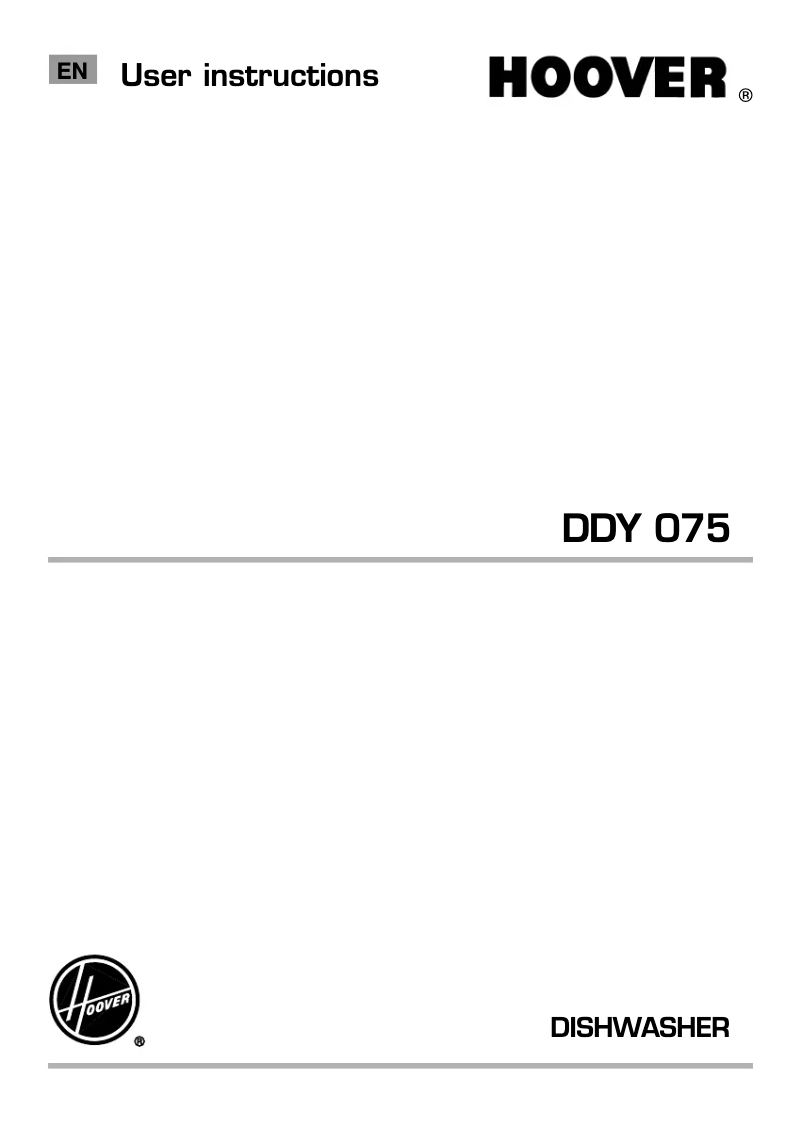 Page n°1 - Manuel utilisateur Hoover DDY 075-AUS