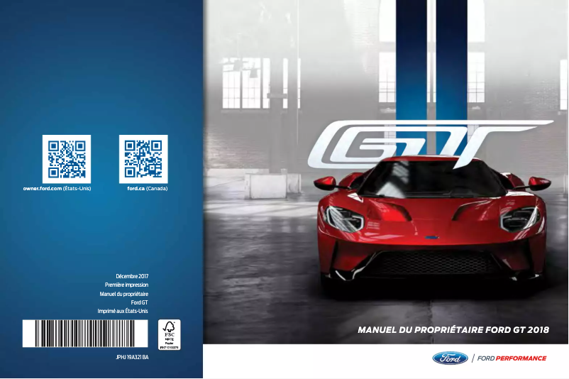 Page 1 de la notice Manuel utilisateur Ford GT (2018)