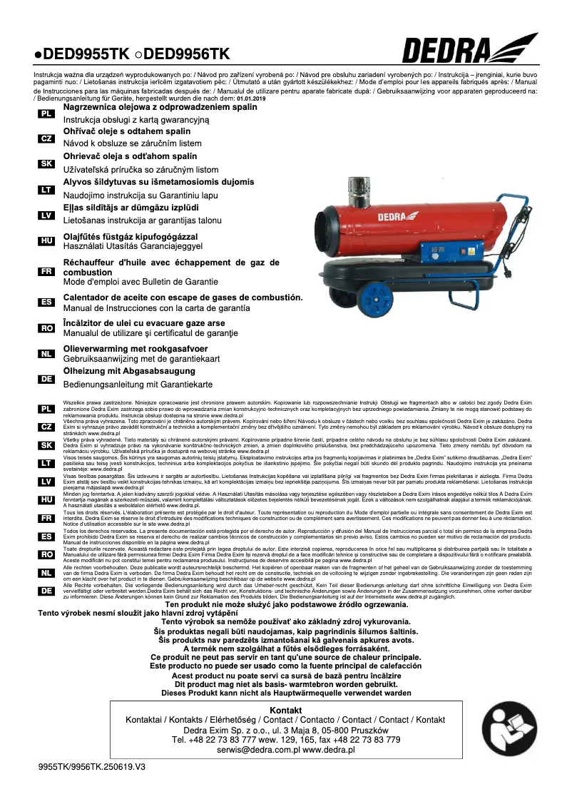 Image de la première page du manuel de l'appareil DED9955TK