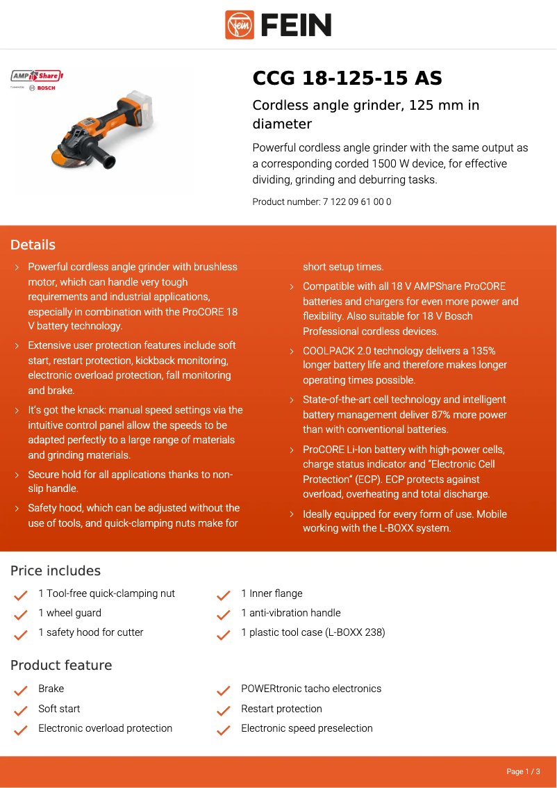 Image de la première page du manuel de l'appareil CCG 18-125-15 AS