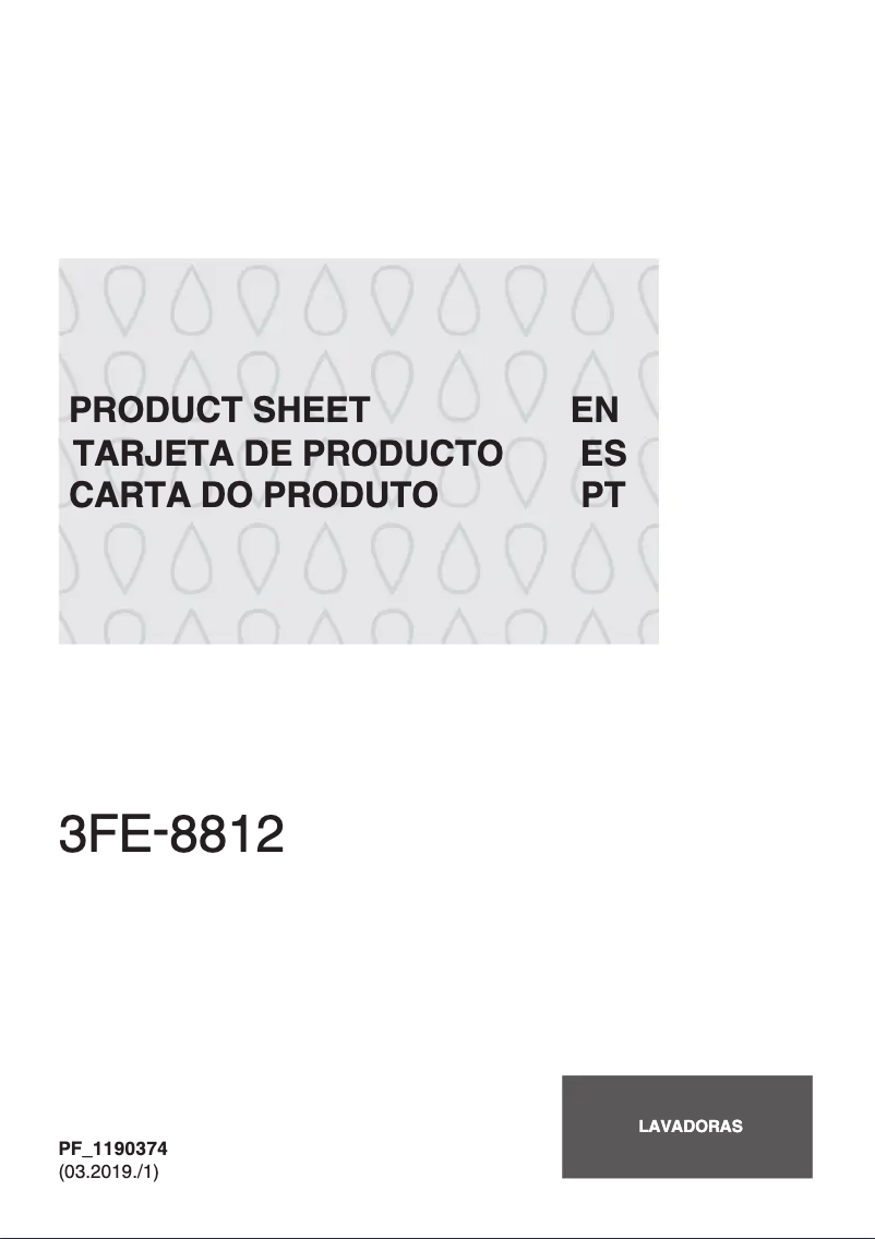 Page 1 de la notice Fiche technique Fagor 3FE-8812