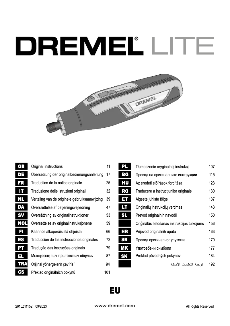 Página 1 del manual Manual de usuario Dremel Lite
