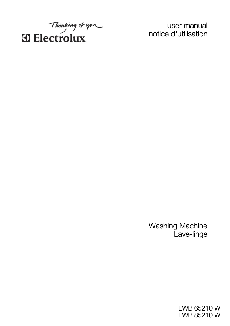 Image de la première page du manuel de l'appareil EWB85210W