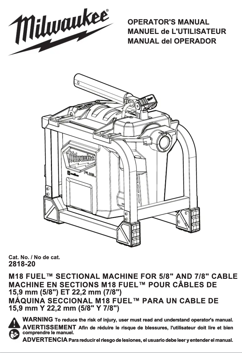 Page n°1 - Manuel utilisateur Milwaukee M18 Fuel 2818A-21