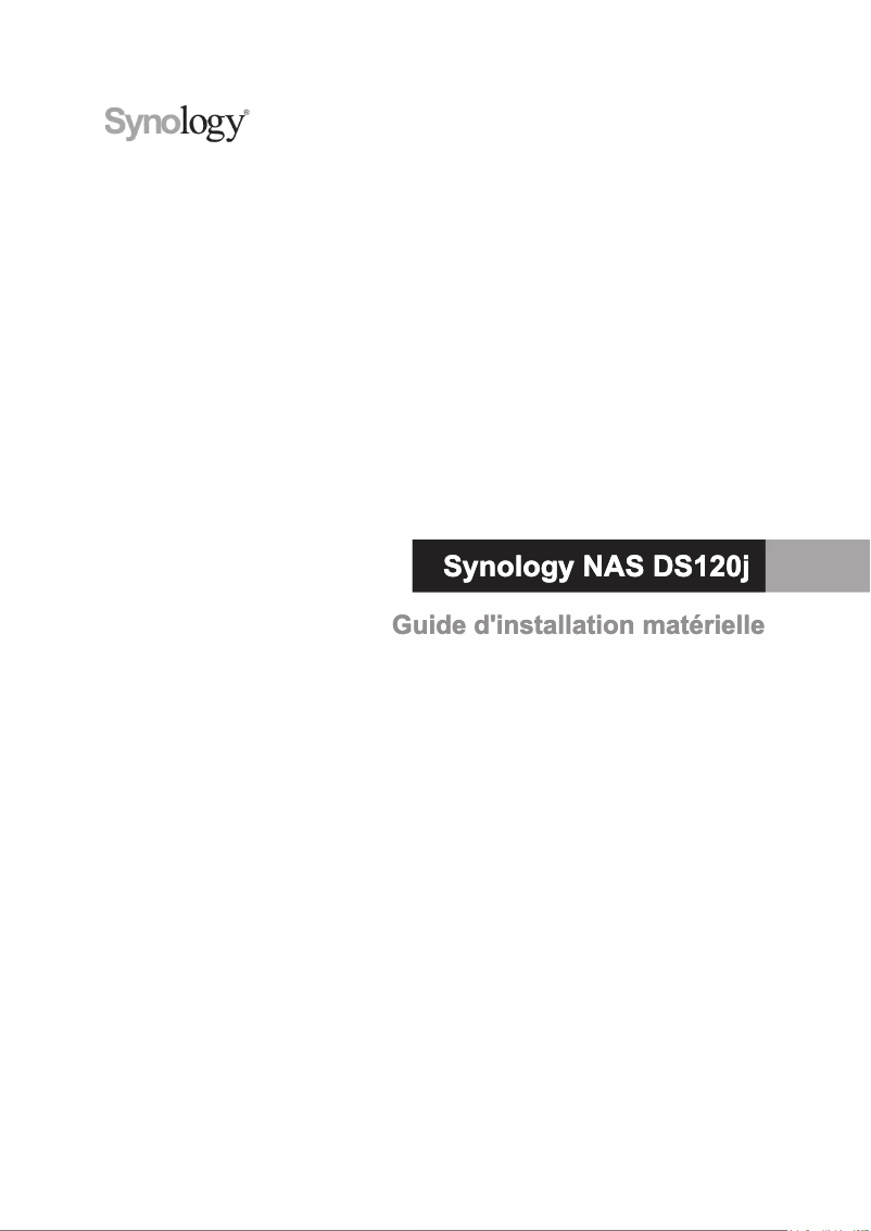 Page 1 of the manual User Manual Synology DiskStation DS120j