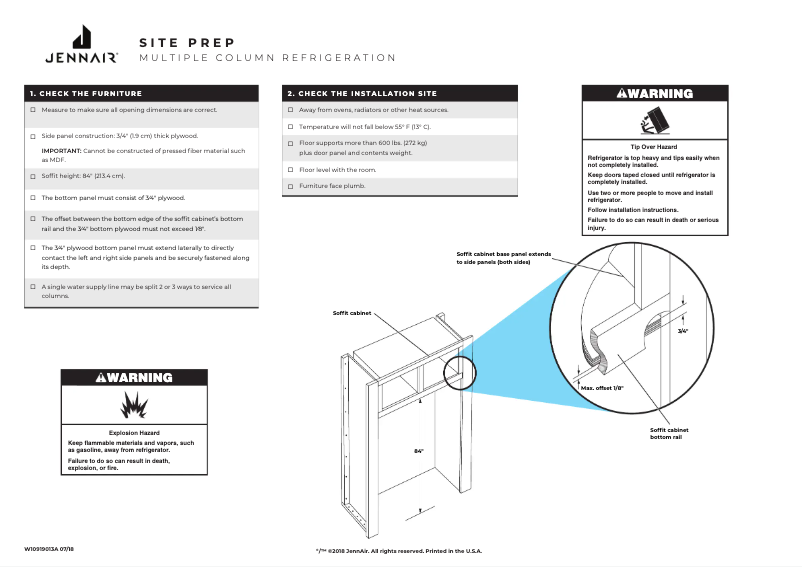 Page n°1 - Instructions / montage JennAir JAJ12HSS