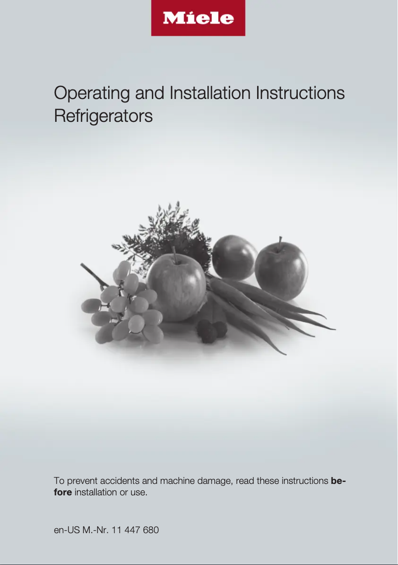 Page 1 de la notice Guide d'installation Miele KS 37472 iD