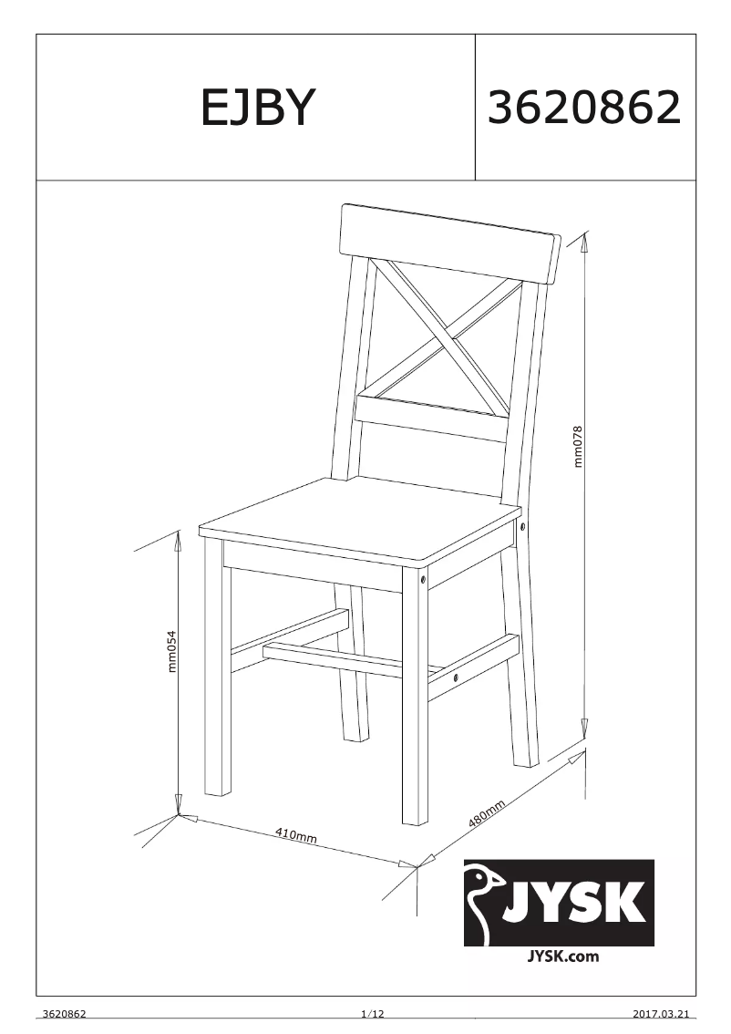 Page 1 de la notice Manuel utilisateur JYSK Ejby