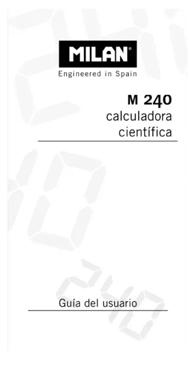 Page n°1 - Manuel utilisateur Milan 159110