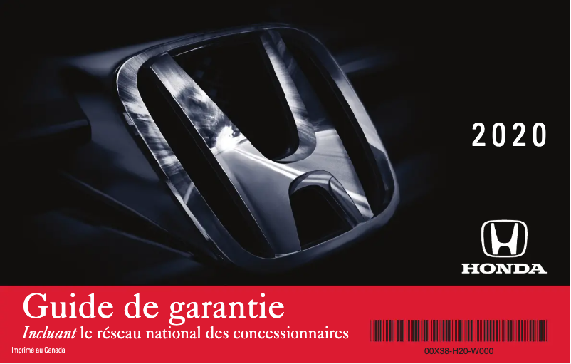 Page 1 de la notice Manuel d'utilisation et d'entretien Honda Accord (2020)