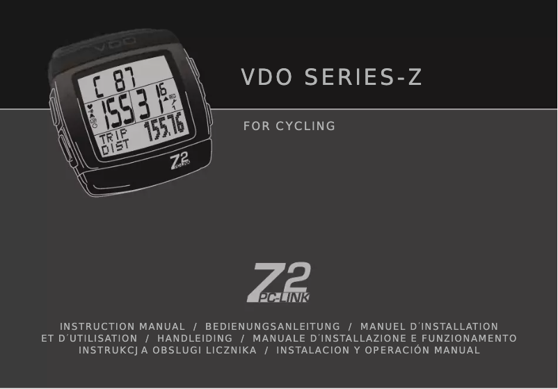Page n°1 - Manuel utilisateur VDO Z2 PC-Link