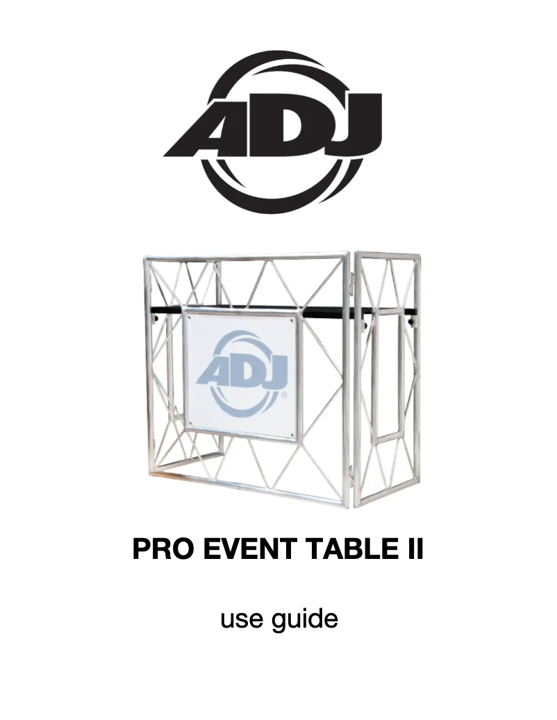 Page n°1 - Manuel utilisateur American DJ Pro Event Table II