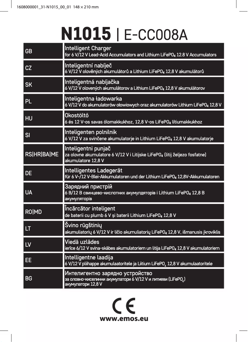 Imagen de la primera página del manual del dispositivo N1015