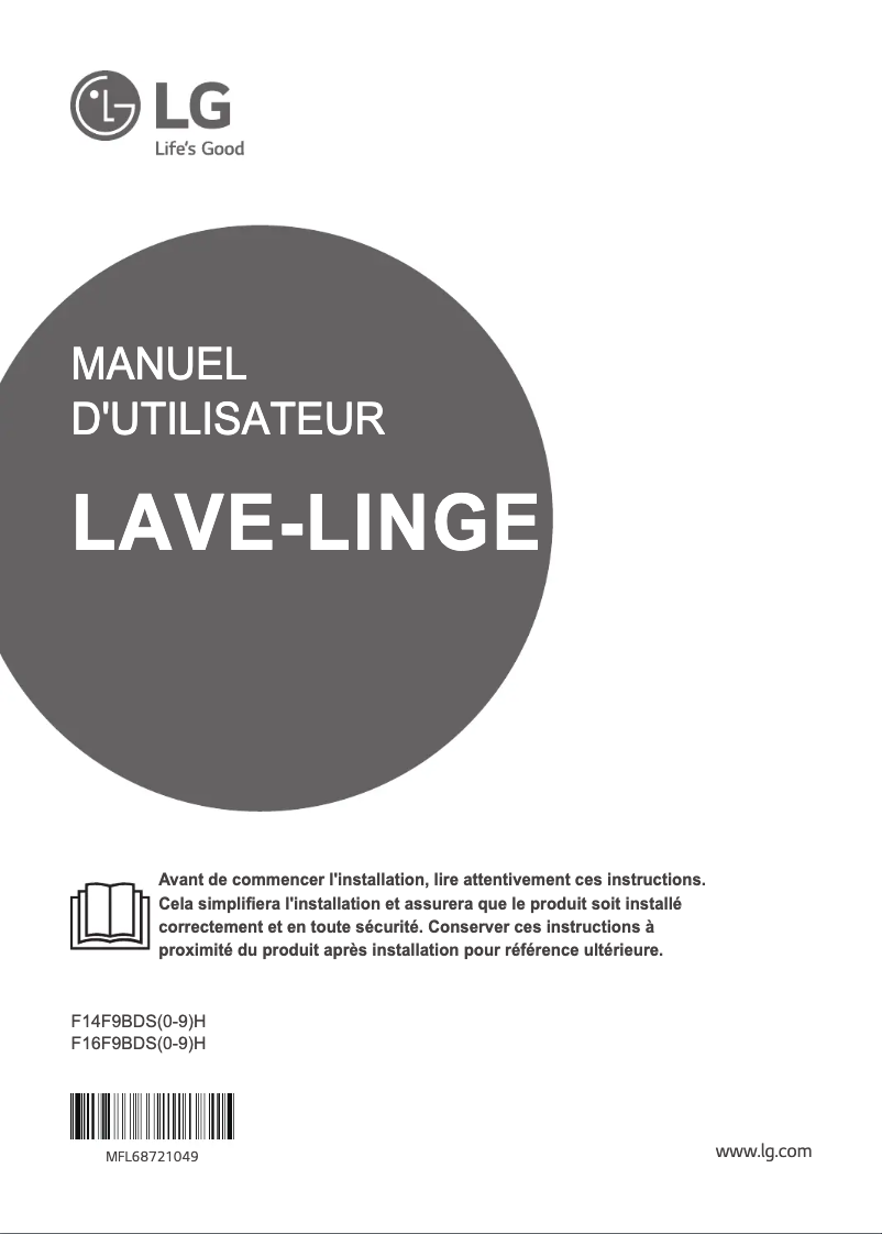 Page n°1 - Manuel utilisateur LG F16F9BDS2H