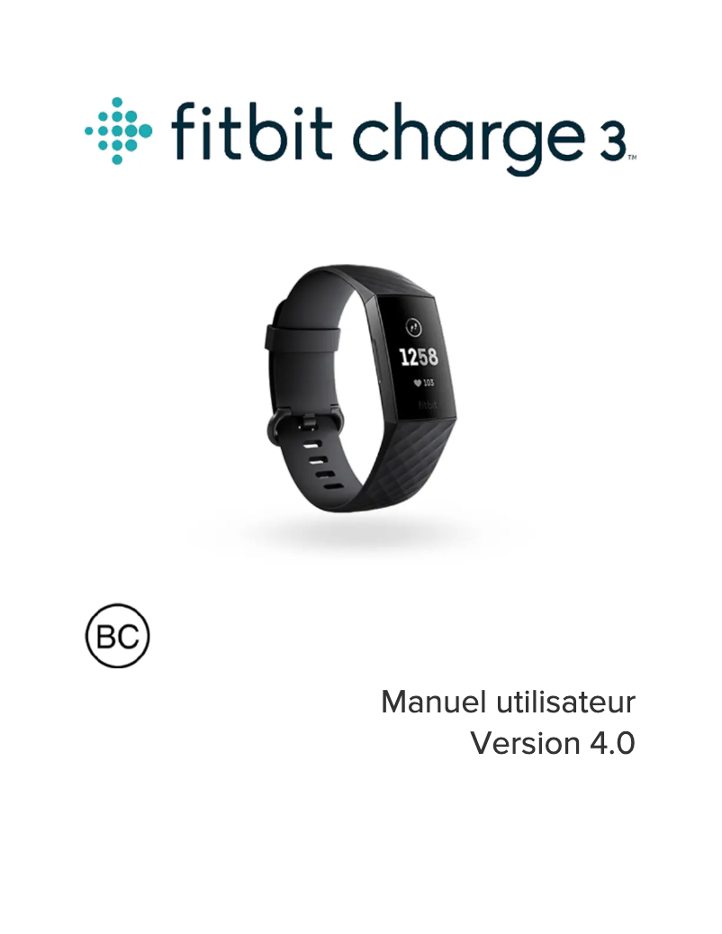 Page 1 de la notice Manuel utilisateur Fitbit Charge 3
