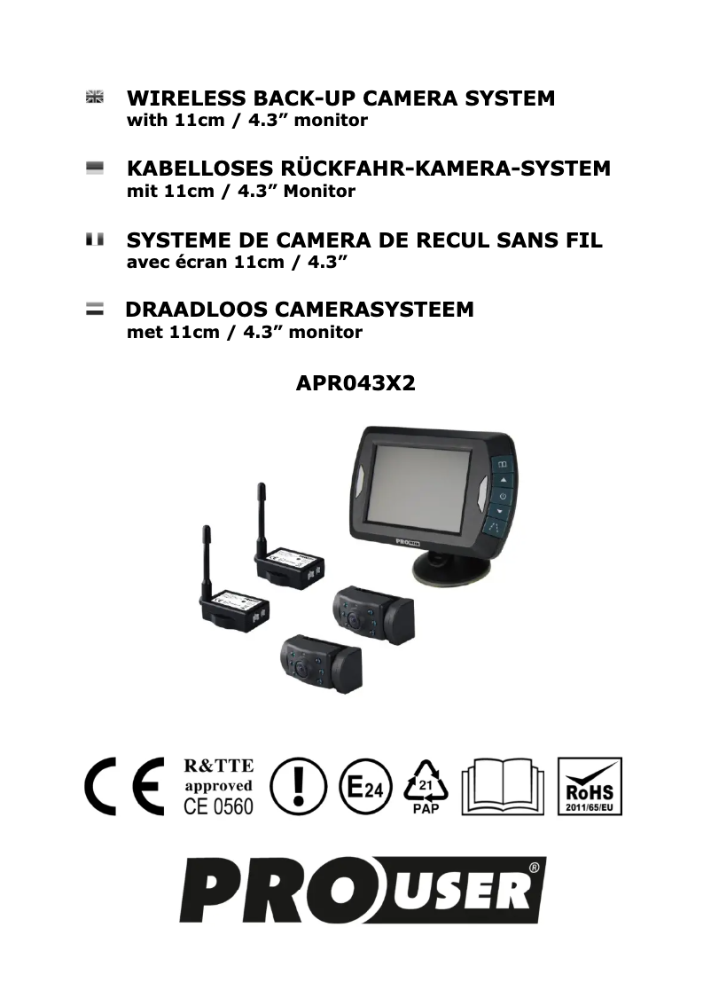 Page 1 de la notice Manuel utilisateur Pro-User APR043x2