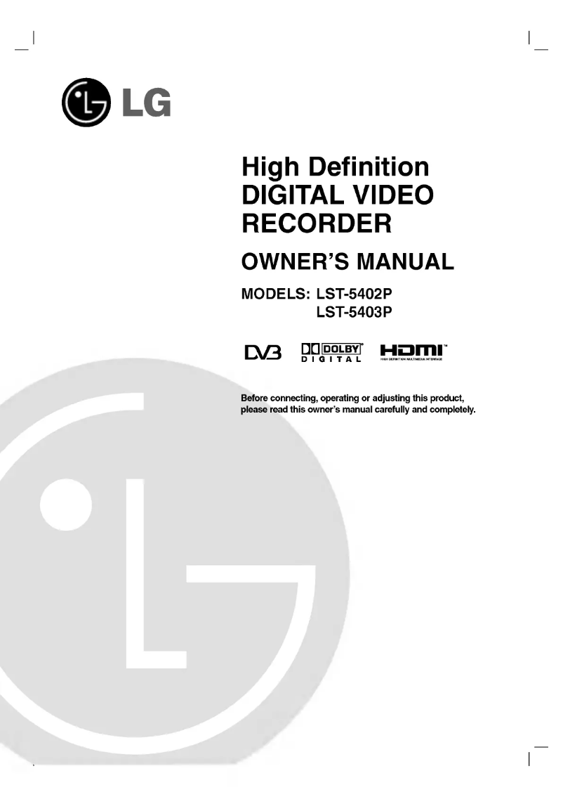 Image de la première page du manuel de l'appareil LST-5402P