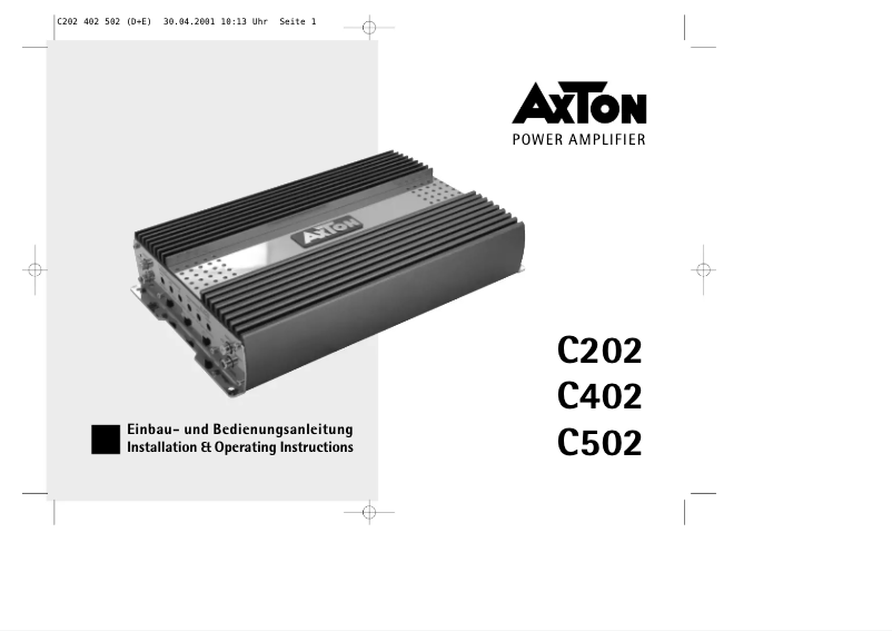 Page n°1 - Manuel utilisateur Axton C202