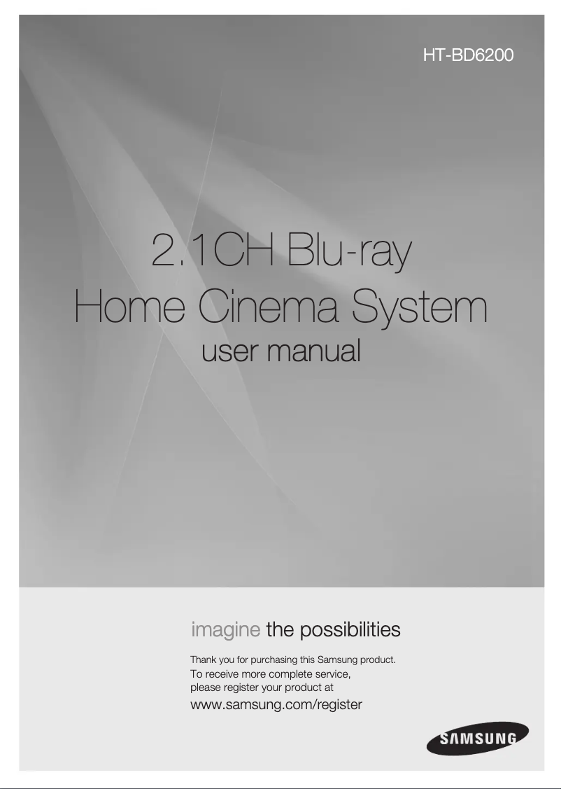 Page n°1 - Manuel utilisateur Samsung HT-BD6200R
