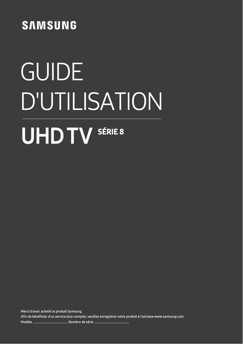 Page 1 de la notice Manuel utilisateur Samsung UA55NU8500R