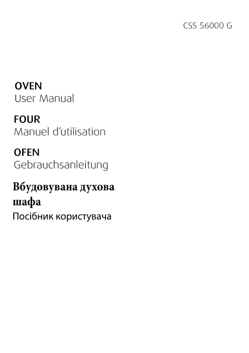 Page 1 de la notice Manuel utilisateur Beko CSS 56000 G