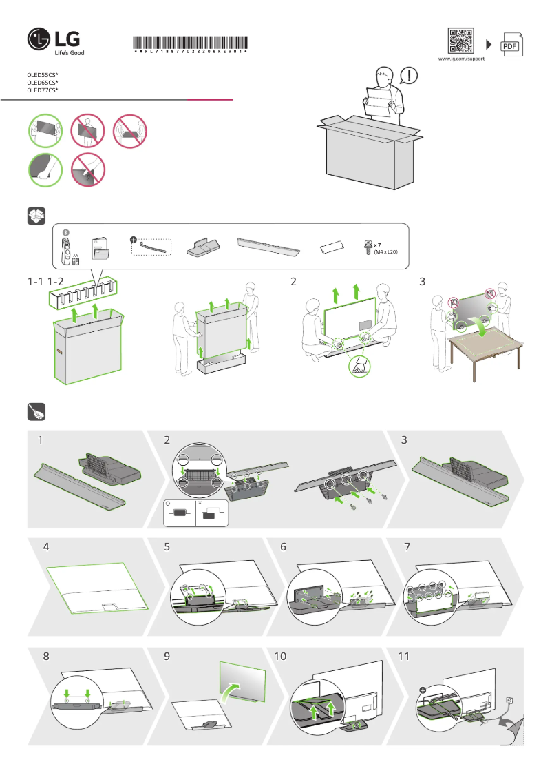 Image de la première page du manuel de l'appareil OLED77CS6LA