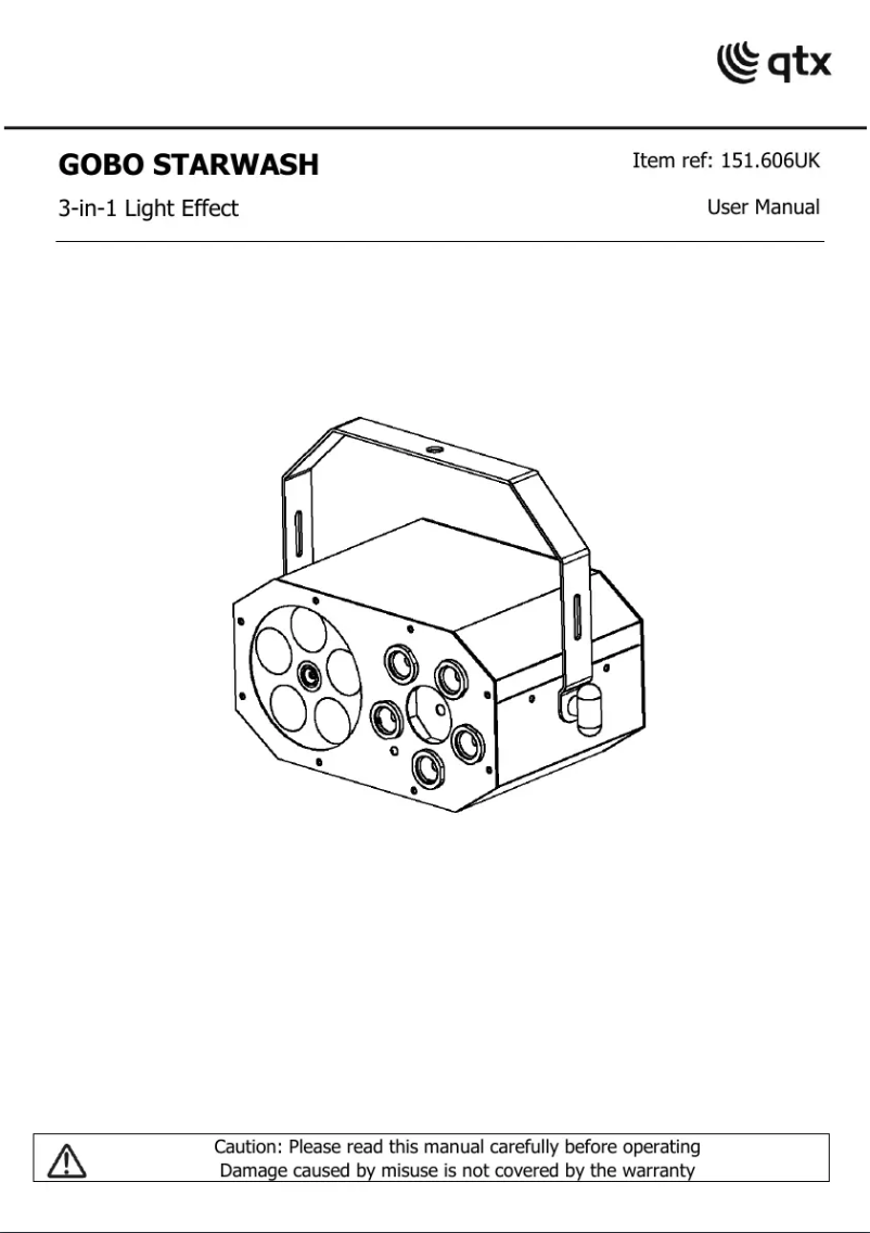 Page 1 de la notice Manuel utilisateur Qtx Gobo Starwash