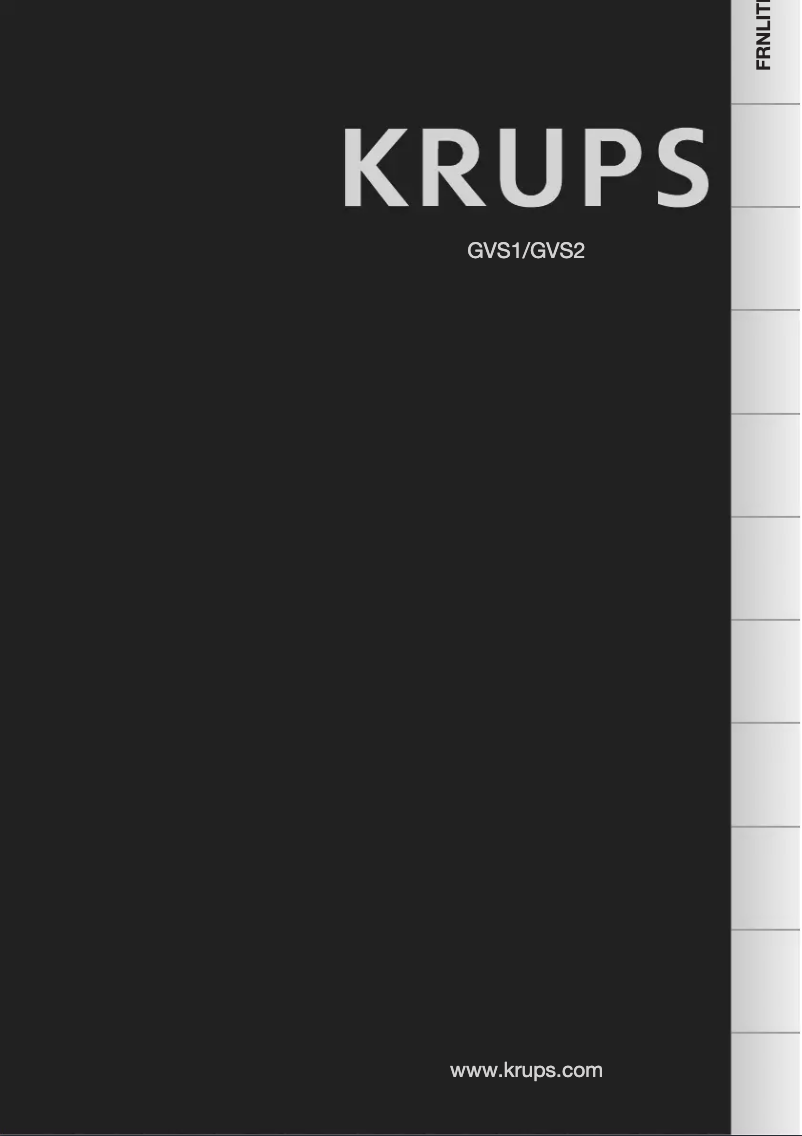 Page 1 de la notice Manuel utilisateur Krups Venise GVS141